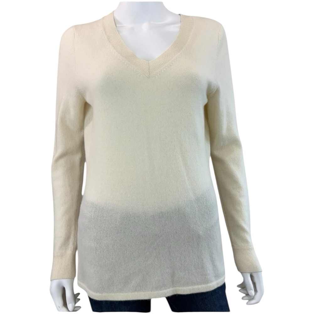 Saks 5th Ave Cream 100% Cashmere Sweater Size L D0737